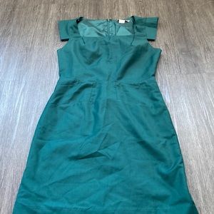 Green work dress